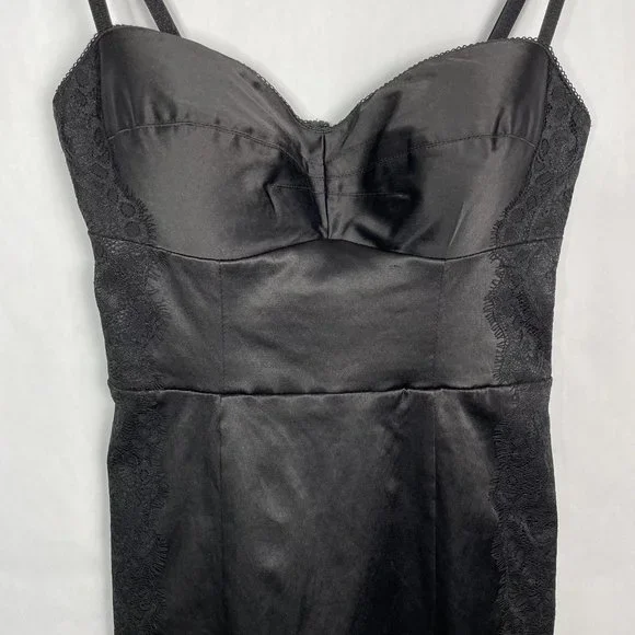 Guess Lexy Dress Sweetheart Neckline Satin Lace Trim Bodycon Sexy Dress 5 - Picture 11 of 15